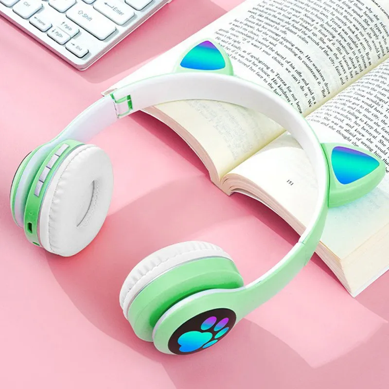 고양이 귀 무선 헤드폰 블루투스 5.4 접이식 게임용  - Cat Ear Bluetooth Headset Led 리뷰 및 가격