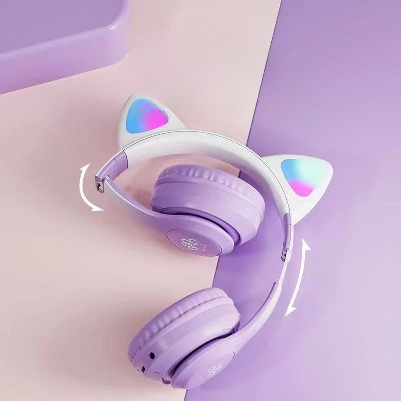 고양이 귀 모양 LED 숨쉬는 불빛 게이밍 무선 블루투 - Anc Wireless Over Ear Headphones 리뷰 및 가격